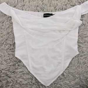 PrettyLittleThing White Corset Top
